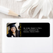 Modern Stijlvol Afstuderen Aangepaste foto-terugze Etiket (Insitu)