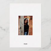 Modern stijlvol Afstuderen Foto Paars Gold Folie Uitnodiging (Achterkant)