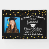 Modern stijlvol Afstuderen fotoafstudeerfeest Spandoek (Horizontaal)