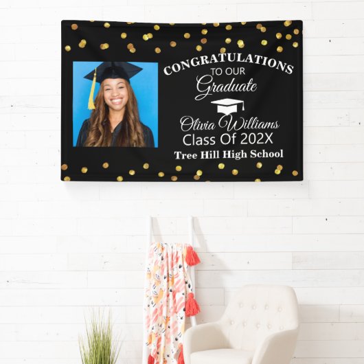 Modern stijlvol Afstuderen fotoafstudeerfeest Spandoek (Insitu)