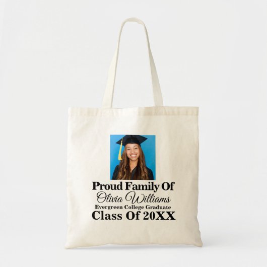 Modern stijlvol Afstuderen fotoafstudeerfeest Tote Bag (Voorkant)