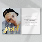 Modern stijlvol Afstuderen Gold voor foto's Folie Uitnodiging