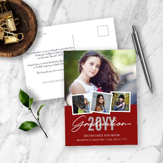 Modern stijlvol Afstuderen Klasse 4 Foto Briefkaart