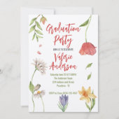 Modern Stijlvol afstuderen van wilde bloemen Kaart (Voorkant)