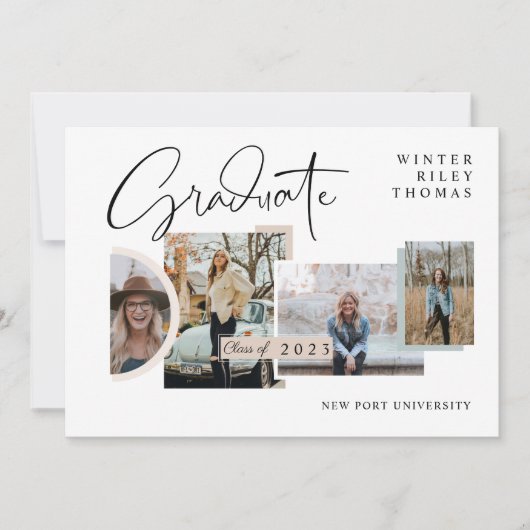 Modern stijlvol Afstuderen Vier Afstudeerder voor Kaart (Voorkant)