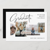 Modern stijlvol Afstuderen Vier Afstudeerder voor Kaart (Voorkant / Achterkant)