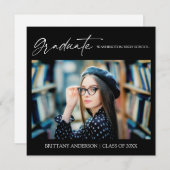 Modern Stijlvol Afstuderen voor inkt met kalligraf Aankondiging (Voorkant / Achterkant)