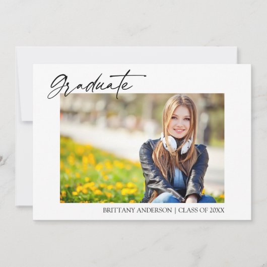 Modern stijlvol Afstuderen voor kalligrafie Aankondiging (Voorkant)