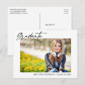 Modern stijlvol Afstuderen voor kalligrafie Briefkaart (Voorkant / Achterkant)