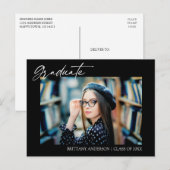 Modern stijlvol Afstuderen voor kalligrafie-inkt Briefkaart (Voorkant / Achterkant)