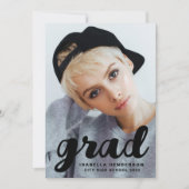 Modern stijlvol Afstuderen voor zwart fotoscript Aankondiging (Voorkant)