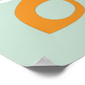 Modern stijlvol Aqua Blauwgroen Sinaasappel Abstra Poster (Hoek)