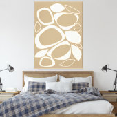 Modern stijlvol beige crème Abstract patroon Canvas Afdruk (Insitu (Slaapkamer))