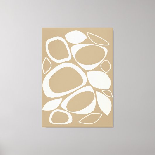 Modern stijlvol beige crème Abstract patroon Canvas Afdruk (Voorkant)