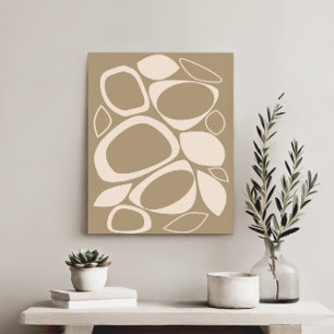 Modern stijlvol beige crème Abstract patroon Canvas Afdruk
