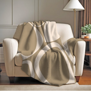 Modern stijlvol beige crème Abstract patroon Fleece Deken