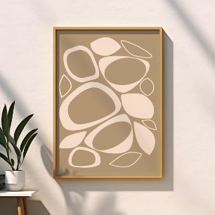 Modern stijlvol beige crème Abstract patroon Poster