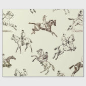 Modern stijlvol beige paardrijden toilet cadeaupapier (Vlak)