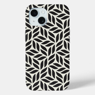 Modern stijlvol bladpatroon iPhone 15 case