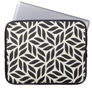 Modern stijlvol bladpatroon laptop sleeve