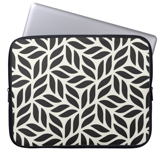 Modern stijlvol bladpatroon laptop sleeve (Voorkant)