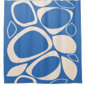 Modern stijlvol blauw crème Abstract patroon Douchegordijn (Voorkant)