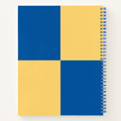 Modern Stijlvol blauw & geel geruit Notitieboek (Achterkant)