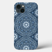 Modern stijlvol blauw Mandala Eenvoudig patroon Case-Mate iPhone Case (Achterkant)