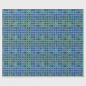 Modern stijlvol blauw ringpatroon cadeaupapier (Vlak)