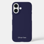 Modern Stijlvol Blauw Vet Monogram Mannelijk Case-Mate iPhone Case (Achterkant)