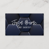 Modern stijlvol blauw wit, professionele QR-code Visitekaartje (Voorkant)