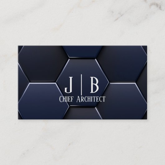 Modern stijlvol blauw wit, professionele QR-code Visitekaartje (Voorkant)