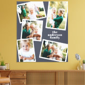 Modern stijlvol, blauw zelfdeken met meerdere foto canvas afdruk (Insitu (Woonkamer))