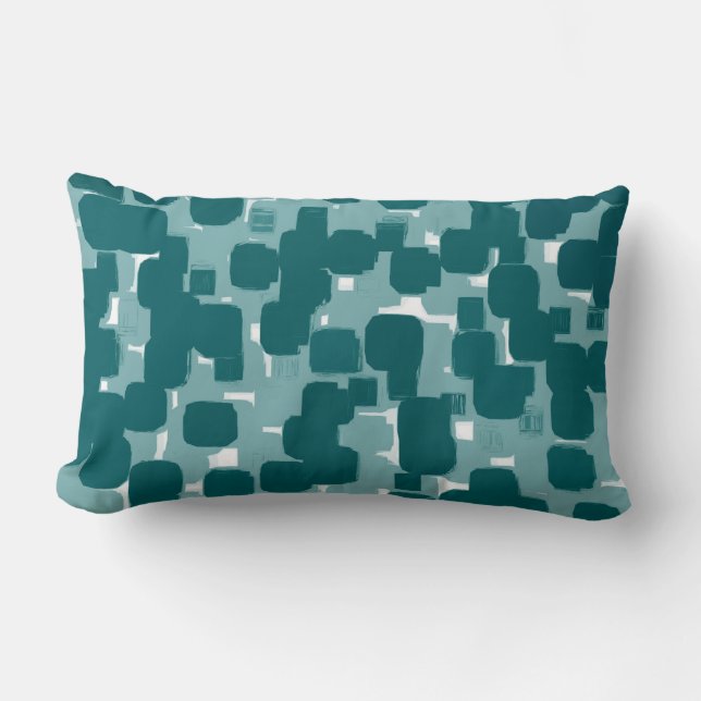 Modern stijlvol Blauwgroen Abstract patroon Kussen (Voorkant)