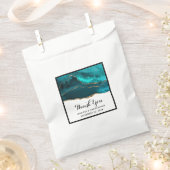 Modern stijlvol Blauwgroen agate & Gold Ribbon op  Bedankzakje (Geknipt)