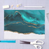 Modern stijlvol Blauwgroen agate & Gold Ribbon op  Tissuepapier (Craft)