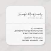 Modern stijlvol Blauwgroen en Gold Agate op wit Vierkante Visitekaartje (Achterkant)