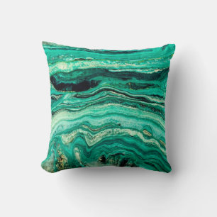 Modern stijlvol Blauwgroen Turquoise Gold Faux Bla Kussen
