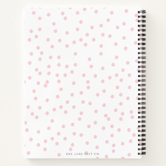 Modern stijlvol blush polka dot blanco recept boek (Achterkant)