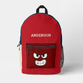 Modern stijlvol boos gezicht bedrukte rugzak (Voorkant)