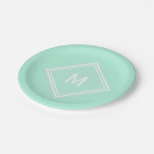 Modern stijlvol Bord Mint Green Custom Monogram (Gekanteld)