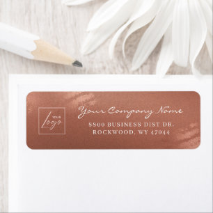 Modern Stijlvol Bronzen Zakelijk Logo Retouradres Etiket