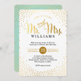 MODERN STIJLVOL BRUILOFT goud confetti mint zwart Kaart