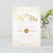 MODERN STIJLVOL BRUILOFT goud confetti spot roze Kaart (Staand voorkant)