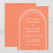 Modern Stijlvol bruiloft koraal Kaart (Voorkant / Achterkant)