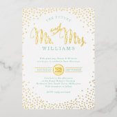 MODERN STIJLVOL BRUILOFT mini confetti gouden munt Folie Uitnodiging (Voorkant)