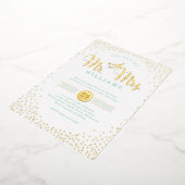 MODERN STIJLVOL BRUILOFT mini confetti gouden munt Folie Uitnodiging (Gedraaid)