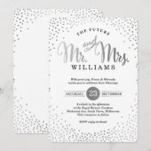 MODERN STIJLVOL BRUILOFT mini zilveren confetti zw Kaart (Voorkant / Achterkant)