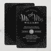 MODERN STIJLVOL BRUILOFT mini zilveren confetti zw Kaart (Voorkant / Achterkant)