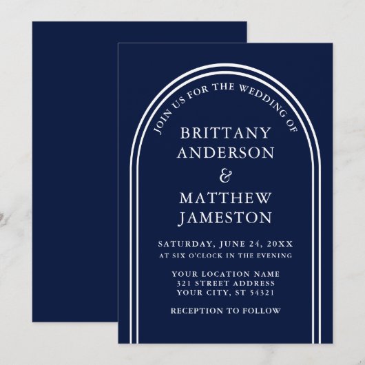 Modern Stijlvol bruin huwelijk Kaart (Voorkant / Achterkant)